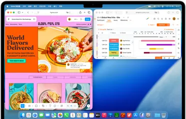 MacBook Air 显示打开的多个 app。